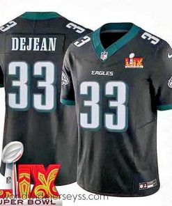Superbly made Philadelphia Eagles Cooper DeJean #33 Black 2024 2025 Super Bowl LIX F.U.S.E Stitched NFL Jersey