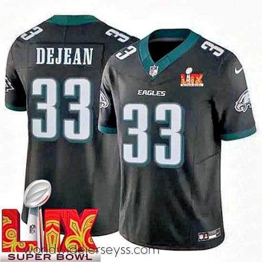 Superbly made Philadelphia Eagles Cooper DeJean #33 Black 2024 2025 Super Bowl LIX F.U.S.E Stitched NFL Jersey