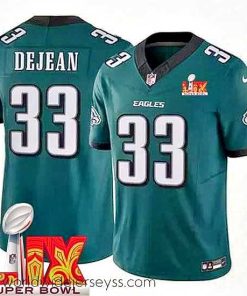 Superbly made Philadelphia Eagles Cooper DeJean #33 Green 2024 2025 Super Bowl LIX F.U.S.E Stitched NFL Jersey