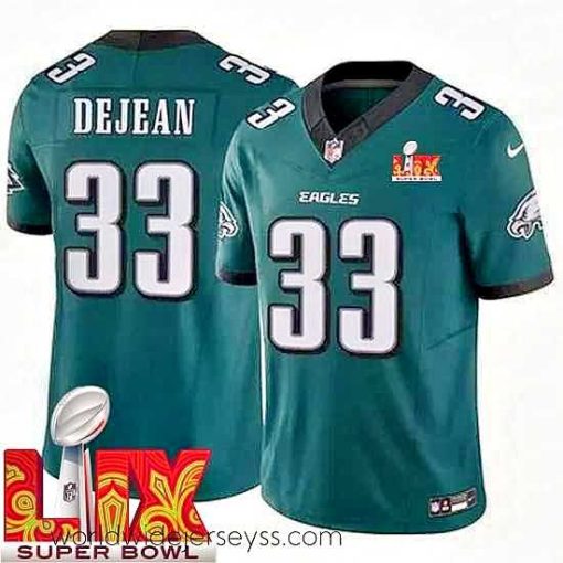 Superbly made Philadelphia Eagles Cooper DeJean #33 Green 2024 2025 Super Bowl LIX F.U.S.E Stitched NFL Jersey