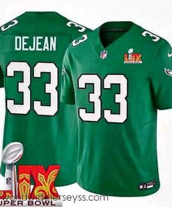 Superbly made Philadelphia Eagles Cooper DeJean #33 Kelly Green 2024 2025 Super Bowl LIX F.U.S.E Stitched NFL Jersey