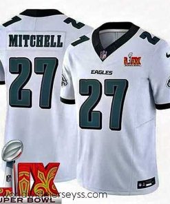 Superbly made Philadelphia Eagles Quinyon Mitchell #27 White 2024 2025 Super Bowl LIX F.U.S.E Stitched NFL Jersey