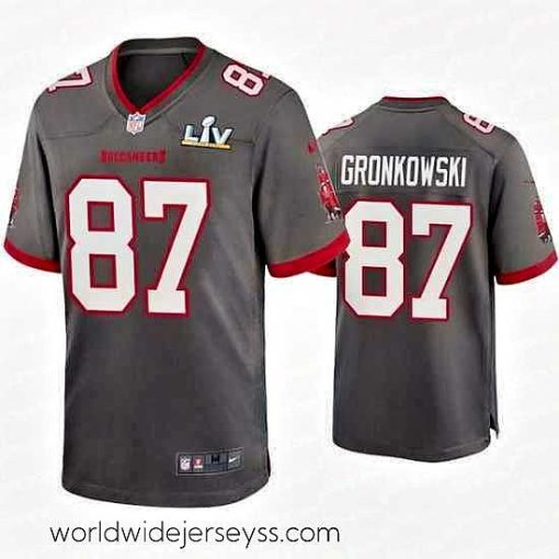 Finely crafted Rob Gronkowski Buccaneers Pewter Super Bowl Lv Game Jersey