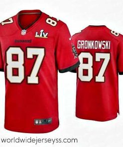 Superbly made Rob Gronkowski Buccaneers Red Super Bowl Lv Game Jersey