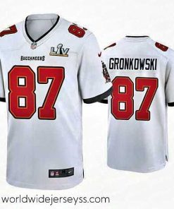 Superbly made Rob Gronkowski Buccaneers White Super Bowl Lv Game Jersey