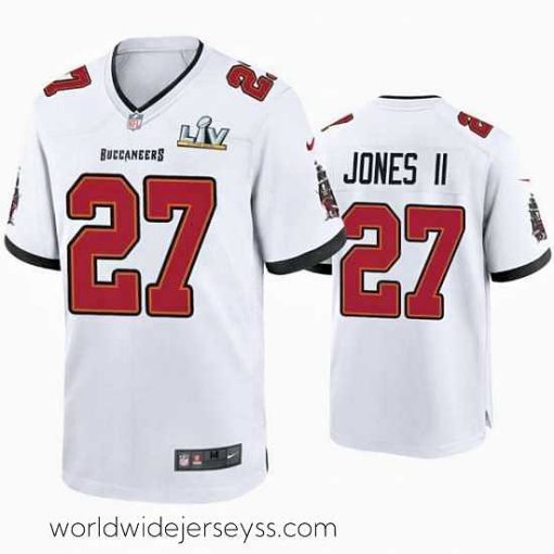 Exquisitely designed Ronald Jones Ii Buccaneers White Super Bowl Lv Game Jersey