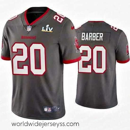 Superbly made Ronde Barber Buccaneers Pewter Super Bowl Lv Vapor Limited Jersey