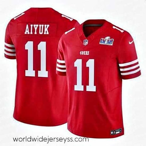 Exquisitely designed San Francisco 49ers 11 Brandon Aiyuk Red 2023 F.U.S.E  Vapor Limited Stitched Football 2024 Super Bowl LVIII Jersey