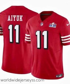 Exceptionally fashioned San Francisco 49ers 11 Brandon Aiyuk Red 2023 F.U.S.E  Vapor Limited Throwback Stitched Football 2024 Super Bowl LVIII Jersey