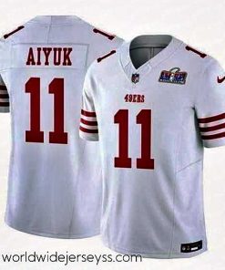 Exceptionally fashioned San Francisco 49ers 11 Brandon Aiyuk White 2023 F.U.S.E  Vapor Limited Stitched Football 2024 Super Bowl LVIII Jersey