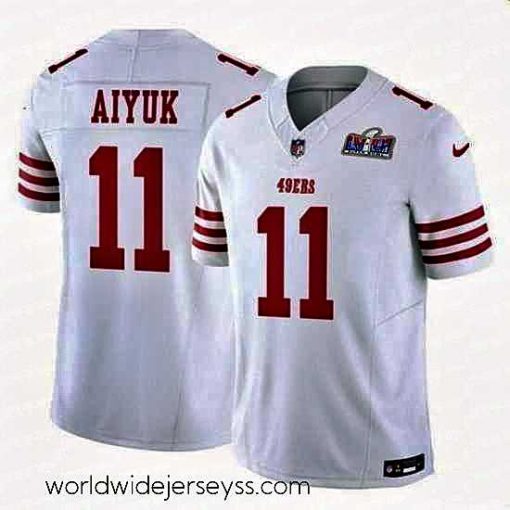 Exceptionally fashioned San Francisco 49ers 11 Brandon Aiyuk White 2023 F.U.S.E  Vapor Limited Stitched Football 2024 Super Bowl LVIII Jersey