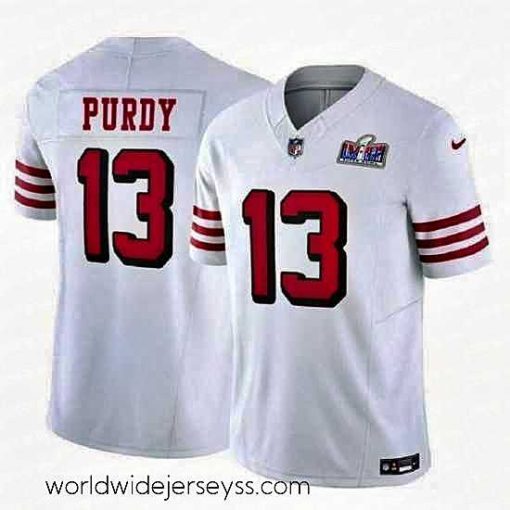 Marvelously styled San Francisco 49ers 13 Brock Purdy 2023 F.U.S.E  New White Vapor Untouchable Limited Stitched Football 2024 Super Bowl LVIII Jersey