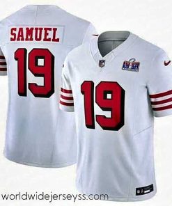 Superbly made San Francisco 49ers 19 Deebo Samuel New White 2023 F.U.S.E  Vapor Untouchable Limited Stitched Football 2024 Super Bowl LVIII Jersey