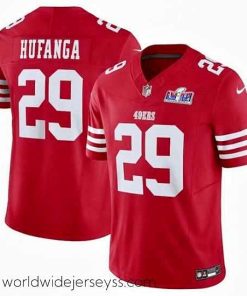 Exquisitely designed San Francisco 49ers 29 Talanoa Hufanga Red 2023 F.U.S.E  With John Madden Patch Vapor Limited Stitched Football 2024 Super Bowl LVIII Jersey