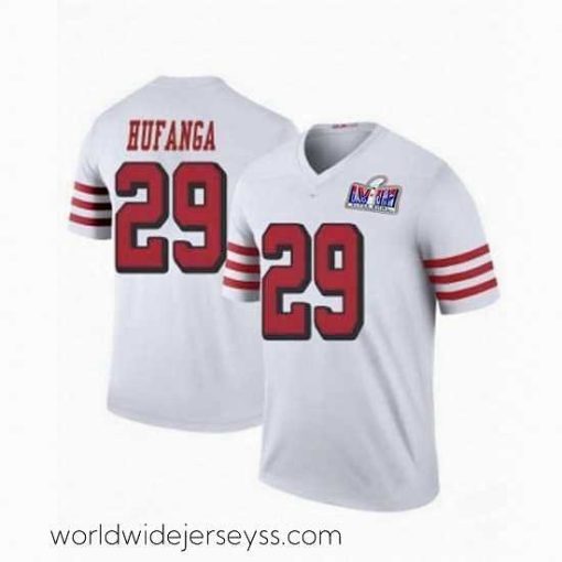 Superbly made San Francisco 49ers 29 Talanoa Hufanga White Throwback 2023 F.U.S.E  With John Madden Patch Vapor Limited Stitched Football 2024 Super Bowl LVIII Jerse