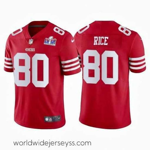 Marvelously styled San Francisco 49ers 80 Jerry Rice 2022 New Scarlet Vapor Untouchable Stitched Football 2024 Super Bowl LVIII Jersey