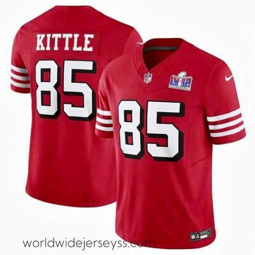 Exquisitely designed San Francisco 49ers 85 George Kittle New Red 2023 F.U.S.E  Vapor Untouchable Limited Stitched Football 2024 Super Bowl LVIII Jersey