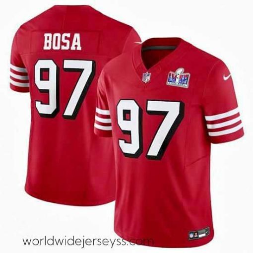 Superbly made San Francisco 49ers 97 Nick Bosa New Red 2023 F.U.S.E  Vapor Untouchable Limited Stitched Football 2024 Super Bowl LVIII Jersey