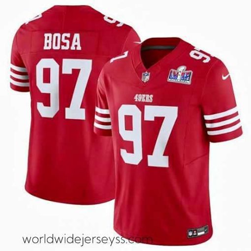 Exceptionally fashioned San Francisco 49ers 97 Nick Bosa Red 2023 F.U.S.E  Vapor Untouchable Limited Stitched Football 2024 Super Bowl LVIII Jersey