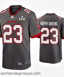 Superbly made Sean Murphy Bunting Buccaneers Pewter Super Bowl Lv Game Jersey