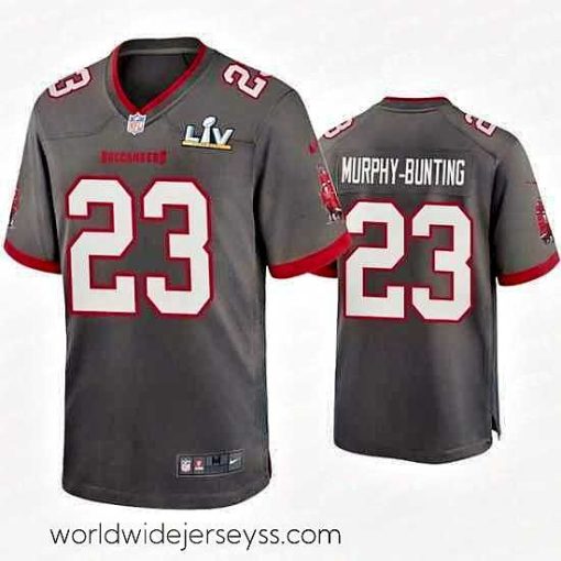 Superbly made Sean Murphy Bunting Buccaneers Pewter Super Bowl Lv Game Jersey