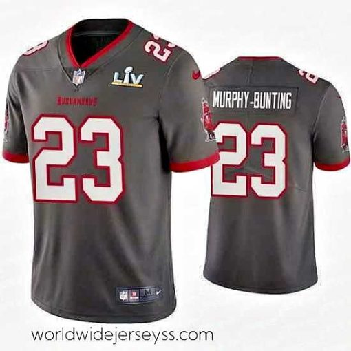 Exquisitely designed Sean Murphy Bunting Buccaneers Pewter Super Bowl Lv Vapor Limited Jersey