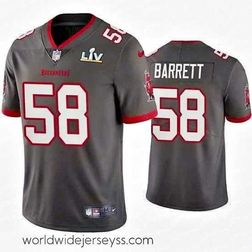 Finely crafted Shaquil Barrett Buccaneers Pewter Super Bowl Lv Vapor Limited Jersey