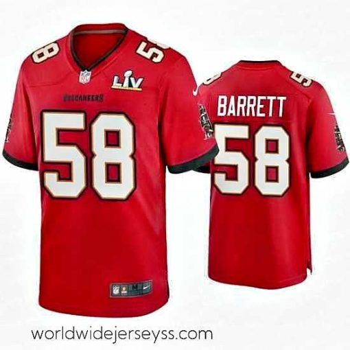 Exquisitely designed Shaquil Barrett Buccaneers Red Super Bowl Lv Game Jersey