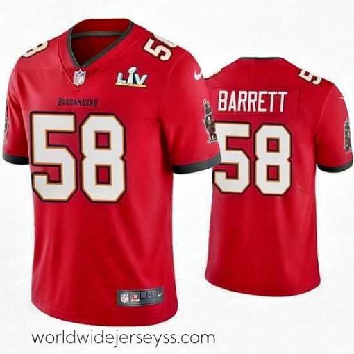 Marvelously styled Shaquil Barrett Buccaneers Red Super Bowl Lv Vapor Limited Jersey
