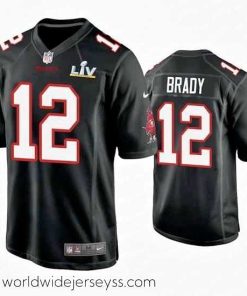 Superbly made Tom Brady Buccaneers Black Super Bowl Lv Game Fashion Jersey