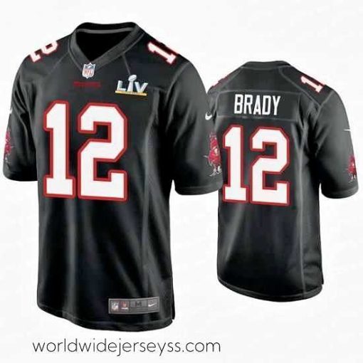 Superbly made Tom Brady Buccaneers Black Super Bowl Lv Game Fashion Jersey