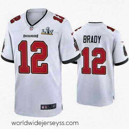 Superbly made Tom Brady Buccaneers White Super Bowl Lv Game Jersey