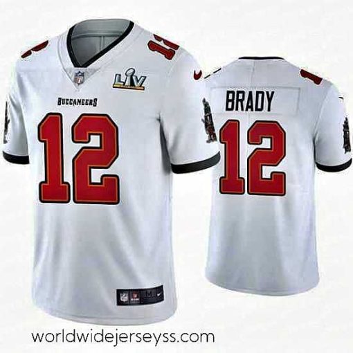 Marvelously styled Tom Brady Buccaneers White Super Bowl Lv Vapor Limited Jersey