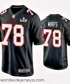 Marvelously styled Tristan Wirfs Buccaneers Black Super Bowl Lv Game Fashion Jersey