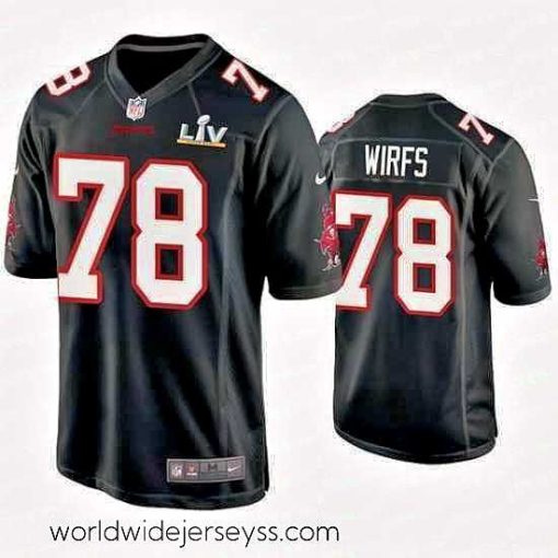 Marvelously styled Tristan Wirfs Buccaneers Black Super Bowl Lv Game Fashion Jersey