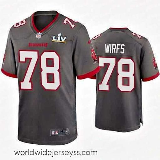 Marvelously styled Tristan Wirfs Buccaneers Pewter Super Bowl Lv Game Jersey