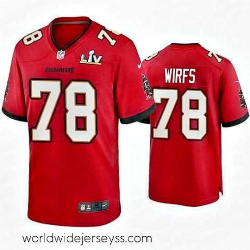 Superbly made Tristan Wirfs Buccaneers Red Super Bowl Lv Game Jersey