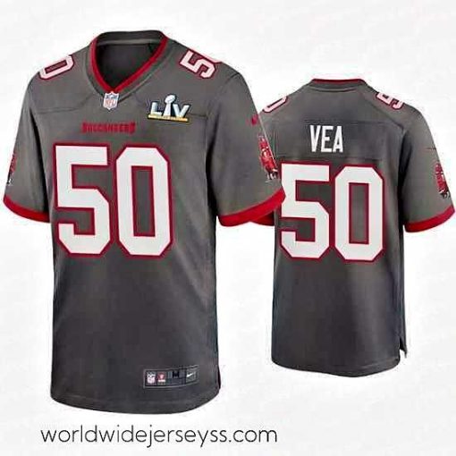 Finely crafted Vita Vea Buccaneers Pewter Super Bowl Lv Game Jersey