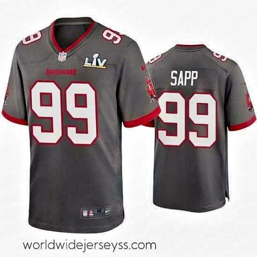 Exceptionally fashioned Warren Sapp Buccaneers Pewter Super Bowl Lv Game Jersey