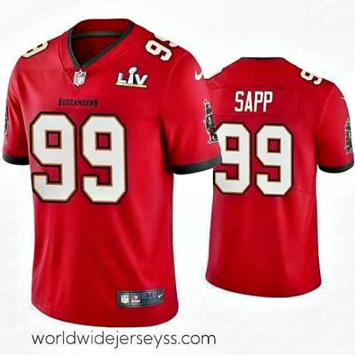 Marvelously styled Warren Sapp Buccaneers Red Super Bowl Lv Vapor Limited Jersey