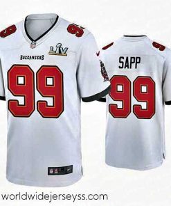 Superbly made Warren Sapp Buccaneers White Super Bowl Lv Game Jersey