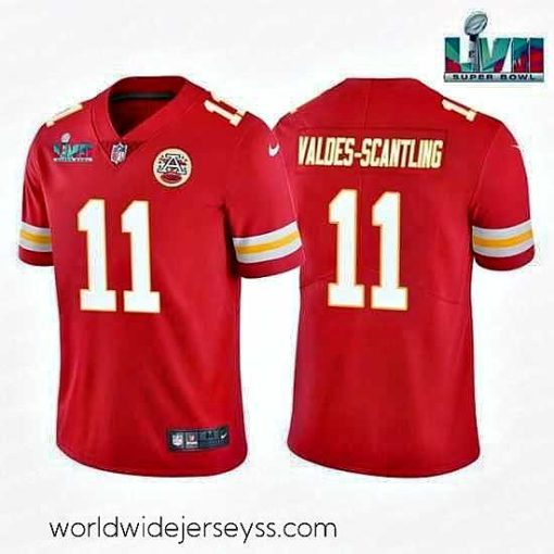 Superbly made Toddler Kansas City Chiefs 11 Marquez Valdes Scantling Red Super Bowl LVII Patch Vapor Untouchable Limited Stitched Jersey