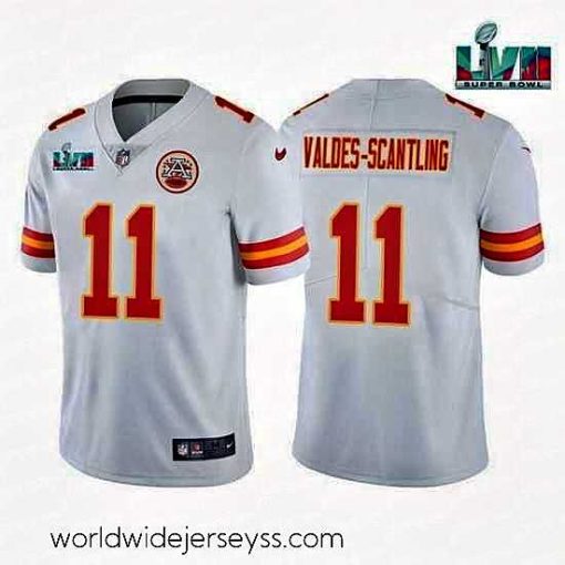 Finely crafted Toddler Kansas City Chiefs 11 Marquez Valdes Scantling White Super Bowl LVII Patch Vapor Untouchable Limited Stitched Jersey