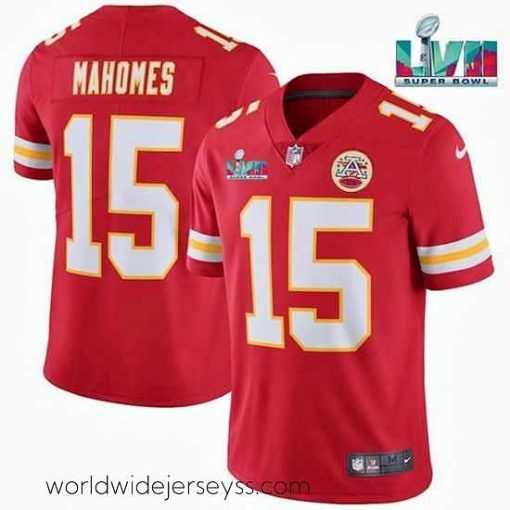 Marvelously styled Toddler Kansas City Chiefs 15 Patrick Mahomes Red Super Bowl LVII Patch Vapor Untouchable Limited Stitched Jersey