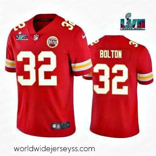 Superbly made Toddler Kansas City Chiefs 32 Nick Bolton Red Super Bowl LVII Patch Vapor Untouchable Limited Stitched Jersey