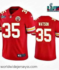 Exceptionally fashioned Toddler Kansas City Chiefs 35 Jaylen Watson Red Super Bowl LVII Patch Vapor Untouchable Limited Stitched Jersey