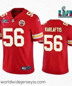 Exquisitely designed Toddler Kansas City Chiefs 56 George Karlaftis Red Super Bowl LVII Patch Vapor Untouchable Limited Stitched Jersey