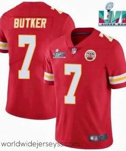 Finely crafted Toddler Kansas City Chiefs 7 Harrison Butker Red Super Bowl LVII Patch Vapor Untouchable Limited Stitched Jersey