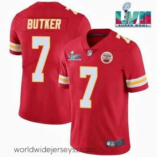 Finely crafted Toddler Kansas City Chiefs 7 Harrison Butker Red Super Bowl LVII Patch Vapor Untouchable Limited Stitched Jersey