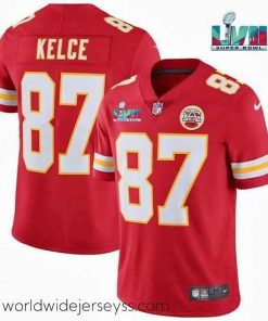 Marvelously styled Toddler Kansas City Chiefs 87 Travis Kelce Red Super Bowl LVII Patch Vapor Untouchable Limited Stitched Jersey